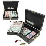 500 Pc. High Roller Poker Chip Set with Beautiful Mahogany Case