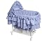 Rocking Cradle Bassinet- Blue Gingham