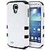 Galaxy S4 Case, MagicMobile® Hybrid Impact Shockproof Cover Hard Armor Shell and Soft Silicone Skin Layer [ White - Black ] with Screen Protector and Stylus