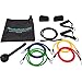 Work Out Bands 10 Piece Complete Resistance Band Set With Exercise Guide
