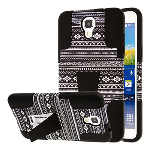 Samsung Galaxy Mega 2 Case, MPERO IMPACT X Series Dual Layered Tough Durable Shock Absorbing Silicone Polycarbonate Hybrid Kickstand Case for Galaxy Mega 2 [Perfect Fit & Precise Port Cut Outs] - Black Aztec