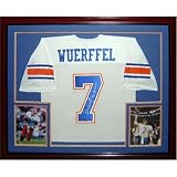 Danny Wuerffel Autographed Florida Gators (White #7) Deluxe Framed Jersey w/ "96 Champs"