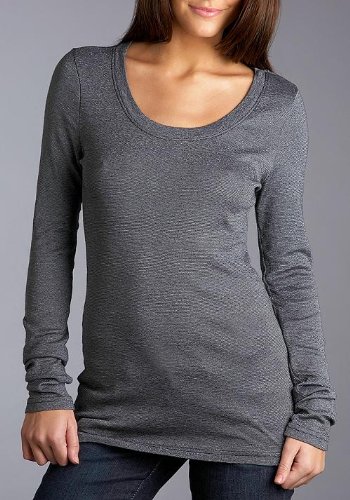 Michael Stars Shine Long Sleeve Scoop Neck Tee T-shirt