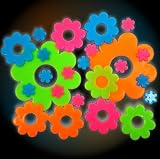 Psychedelic Flowers Glow in the Dark Wall Decorations (24 pack)