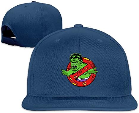 Amaronly Men &amp; Women Green Monster Comic Book Film Movie Character Flat Bill Snapback Adjustable Ball Cap Hat Navy