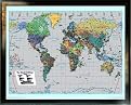 World Map Framed Art - 26x38""
