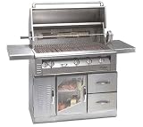 Alfresco Classic 42 Inch Sear Zone Propane Gas Grill On Refrigerated Cart