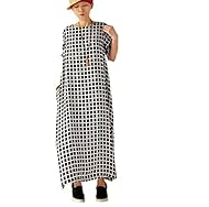 Silk Spring Checkered Print Maxi Dress 