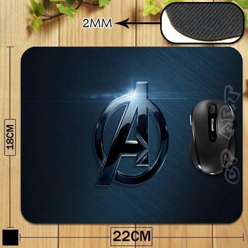Cool Boys The Avengers Logo A Anti-slip Gaming Gamer Comfort Mouse Mat for Optical Laser Mouse Custom