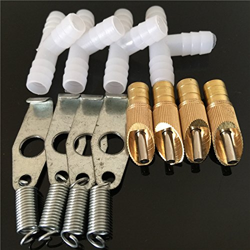 100pcs copper material rabbit nipple drinker with iron holder and three-way and spring water