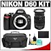 Nikon D60 Digital SLR Camera & 18-200mm HSM Optical Stabilizer Zoom Lens + Case + EN-EL9 Battery + Cleaning Kit