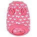 PanDaDa Puppy Dog Little Heart Pattern Knit Sweater Coat Jumper Jacket (XXS(Tag:XS), Pink)