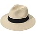 JOYEBUY Womens UPF50 Foldable Summer Straw Hat Wide Brim Fedora Sun Beach hat (Khaki)
