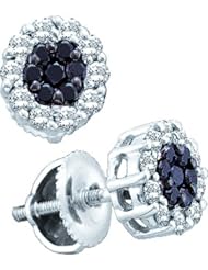 0.50CT BLACK DIAMOND FLOWER EARRINGS