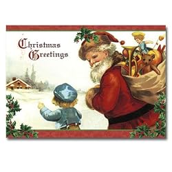 Santa with Child - 5" x 7" Pop Up Christmas Greeting Card
