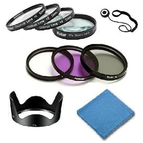 SaveOn Professional Filter Lens and Accessory Kit includes 52MM Close Up Lens Kit Includes +1 +2 +4 +10 + 3pc High Res Filter Kit (UV-CPL-FLD) + Lens Hood + Lens Cap Keeper + SaveOns MicroFiber Cleaning Cloth for Nikon D3200 D3100 D5100 D800 DSLR Camera
