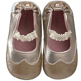 Robeez Mini Shoez Kids' Clara Mary Jane,Gold,3-6 Months (2 M US Infant)