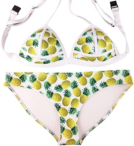 Vetinoe® Women Neoprene Bikini Floral Printing Swimsuit Push Up Swimwear Set