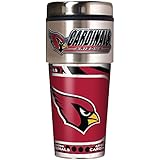 NFL Metallic Travel Tumbler, Stainless Steel and Black Vinyl, 16-Ounce