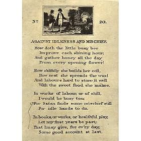 English copper spear around 1810 (Illustration for Isaac Watts' "edifying and Religious Songs for Children", a song aga - 11x17