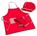 DII Kids Kitchen Apron Set, Red Gingham
