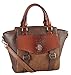 Diophy PU Leather Two Tone Front Pocket with Snake Skin Pattern Flap & Buckle Décor Top Handle Handbag Accented with Removable Strap Womens Purse PS-3375