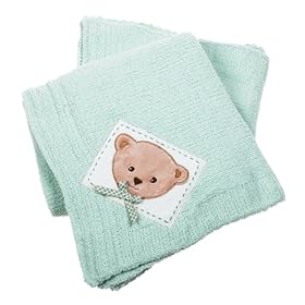Lambs & Ivy Dream Teddy Chenille Blanket with Applique