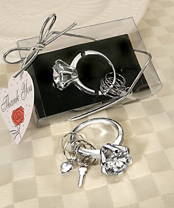 Wedding Party Favors - Engagement Ring Key Chain Favor (Set of 14)