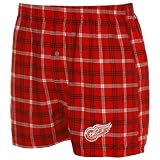 NCAA Detroit Red Wings Red Plaid Match-Up Boxer Shorts (Small)