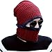 LABANCA Unisex Winter Warm Hat and Neck Scarf Set Thicken Plush Soft Beanie Neck Warmer for Outdoors Deep Red