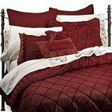 Review Victorian Collections  / BELLA 8PC Bed in a Bag BEDSPREAD SET w/ 250TC Sheets Set, Queen, Red