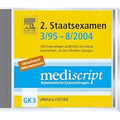 Mediscript, Kommentierte Examensfragen, GK 3, CD-ROMs : 2. Staatsexamen 3/95-8/2004, 1 CD-ROM Alle Originalfragen ausführlich und präzise kommentiert, ... NT, 2000, XP. Aktualisierte Altkommentare