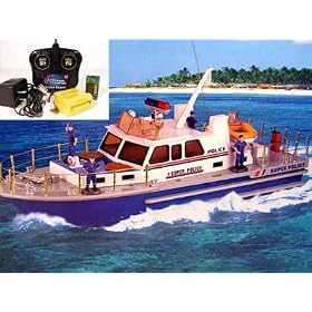 RC Electric Police Boat w Battery and Charger by