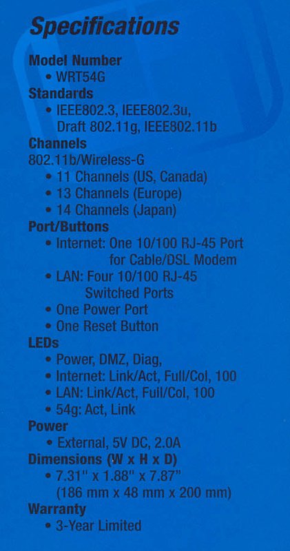Linksys WRT54G Wireless-G Router image