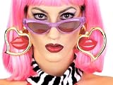 Heart Costume Earrings with Lips