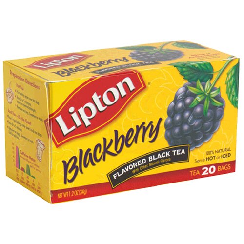 Lipton Black Tea, Blackberry, Tea Bags, 20-Count Boxes (Pack of 12) by Lipton