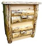 Midwest Log Furniture - 2 Drawer Northern Rustic Pine Log Nightstand