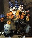 Art Poster Print - Calendulas and Chinese Vase - Artist: Pat Moran - Poster Size: 16 X 20 inches