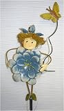 Small Blue Flower Metal Garden Fairy Gift Stake