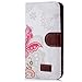 Galaxy S6 Edge Case - Mavis's Diary Wallet Protective Flip Folio Case Deep Pink Butterfly Colorful Flowers PU Leather with Card Holder Magnetic Clasp Stand Cover for Samsung Galaxy S6 Edge G925