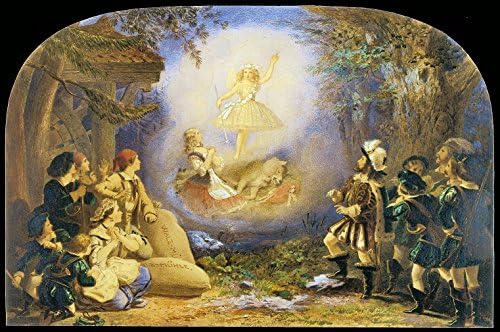 Vintage Reproduction Print Fairy Garden 11x17 A Fairy Scene 1855