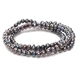 Set of 3 Peacock Freshwater Pearl Stretch Bracelets