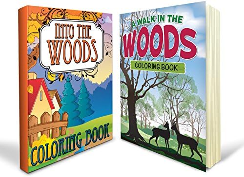 Nature Coloring Book Bundle Includes an Into the Woods and a Walk in the Woods Coloring Book with 100+ Awesome Pages