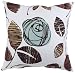 Pillow Perfect Tory Flocked Floral Decorative Square Toss Pillow, 16-1/2-Inch, Brown/Blue