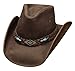Montecarlo Bullhide Hats ROYSTON Top Grain Leather Western Cowboy Hat (Medium)