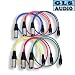 6 2ft COLOR XLR M RCA Patch Cable 2' GLS Audio