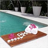 Le Spa Rectangular Teak Shower Floor and Tile in Oiled Finish