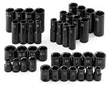 SK Hand Tools 4090 40-Piece 3/8-Inch Drive 6 Point Fractional/Metric High Visibility Impact Socket SuperSet