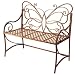 Outdoor Garden Bench with Butterfly Back in Warm Brown Finish