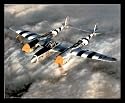 M F Winter Lockheed P 38 "Lightning" Wwii Framed Art Poster Print - 20" X 16"